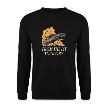 Demolition Derby Fan Pit Crew Crash Driver Fair - Unisex Sweatshirt - black - Front - Alina (178cm) & Michal (187cm)