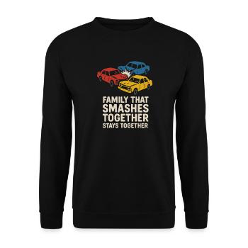 Demolition Derby Fan Pit Crew Crash Driver Fair - Unisex Sweatshirt - black - Front - Alina (178cm) & Michal (187cm)
