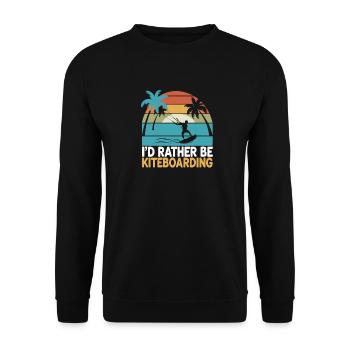Préférer le kitesurf palmiers coucher de soleil - Sweat-shirt Unisexe - noir - Devant - Alina (178cm) & Michal (187cm)