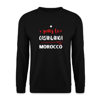 Auf nach Casablanca, Marokko - Unisex Pullover - Schwarz - Vorne - Alina (178cm) & Michal (187cm)