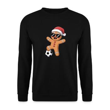 Festive Christmas Soccer Cartoon - Unisex Pullover - Schwarz - Vorne - Alina (178cm) & Michal (187cm)