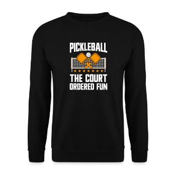 Pickleball : le plaisir ordonné par le tribunal - Sweat-shirt Unisexe - noir - Devant - Alina (178cm) & Michal (187cm)