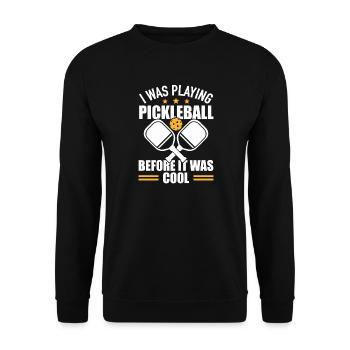 Pickleball Team Paddleball Player Gift - Unisex Sweatshirt - black - Front - Alina (178cm) & Michal (187cm)