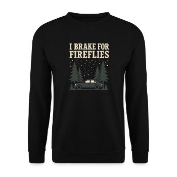 Firefly Summer Night Glow Bug Nostalgic - Unisex Pullover - Schwarz - Vorne - Alina (178cm) & Michal (187cm)