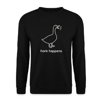 Funny Geese Meme Chaos Honk Certified Silly - Unisex Sweatshirt - black - Front - Alina (178cm) & Michal (187cm)