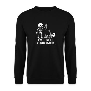 Je te soutiens — Squelette, Amitié, Humour - Sweat-shirt Unisexe - noir - Devant - Alina (178cm) & Michal (187cm)