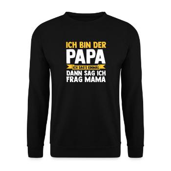 Tochter Sohn - Unisex Pullover - Schwarz - Vorne - Alina (178cm) & Michal (187cm)