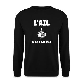 L'AIL C'EST LA VIE - Sweat-shirt Unisexe - noir - Devant - Alina (178cm) & Michal (187cm)