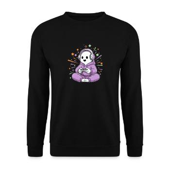 Halloween Gamer Cartoon Scary Gaming - Unisex Sweatshirt - black - Front - Alina (178cm) & Michal (187cm)