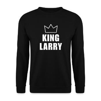 Larry Name avec lettre L - Chemise King Crown - Sweat-shirt Unisexe - noir - Devant - Alina (178cm) & Michal (187cm)