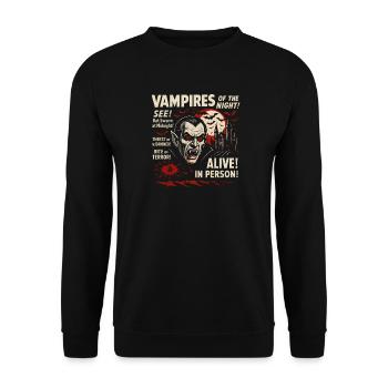 Vampires of the Night Movie Poster Halloween - Unisex Sweatshirt - black - Front - Alina (178cm) & Michal (187cm)