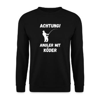 Funny Angler Shirt for Birthday - Unisex Sweatshirt - black - Front - Alina (178cm) & Michal (187cm)
