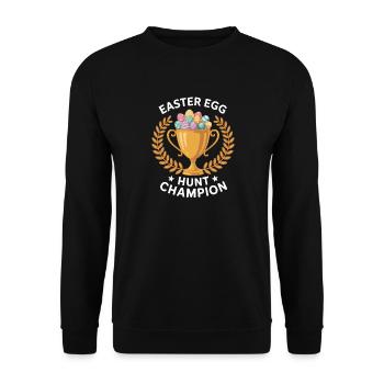 Easter Egg Hunt Champion Cup Winner Decoration - Unisex Sweatshirt - black - Front - Alina (178cm) & Michal (187cm)