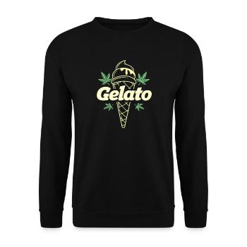 Gelato Leaf Icecream Cone 420 Aesthetic - Unisex Sweatshirt - black - Front - Alina (178cm) & Michal (187cm)
