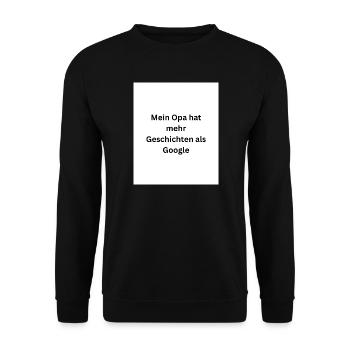 Opa schlägt Google  - Unisex Pullover - Schwarz - Vorne - Alina (178cm) & Michal (187cm)