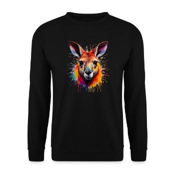 Kangaroo Color Explosion Portrait - Unisex Sweatshirt - black - Front - Alina (178cm) & Michal (187cm)