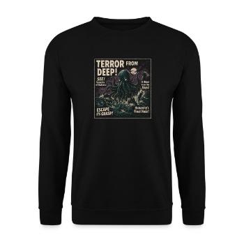 Terror From The Deep Kraken Movie Poster Halloween - Unisex Sweatshirt - black - Front - Alina (178cm) & Michal (187cm)