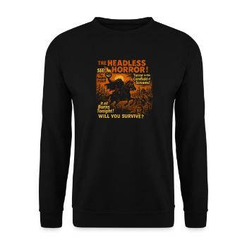The Headless Horror Pumpkin Movie Poster Halloween - Unisex Sweatshirt - black - Front - Alina (178cm) & Michal (187cm)