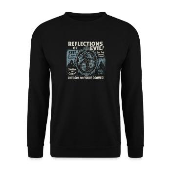 Reflections Of Evil Mirror Movie Poster Halloween - Unisex Sweatshirt - black - Front - Alina (178cm) & Michal (187cm)