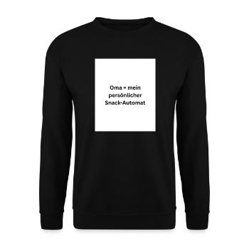 Oma Snack Automat Spruch - Unisex Pullover - Schwarz - Vorne - Alina (178cm) & Michal (187cm)