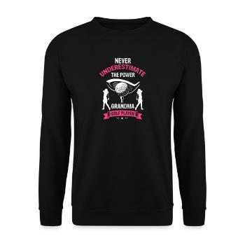 Never Underestimate Grandma On The Golf Course - Unisex Pullover - Schwarz - Vorne - Alina (178cm) & Michal (187cm)