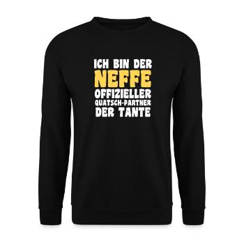 Family motif nephew - Unisex Sweatshirt - black - Front - Alina (178cm) & Michal (187cm)