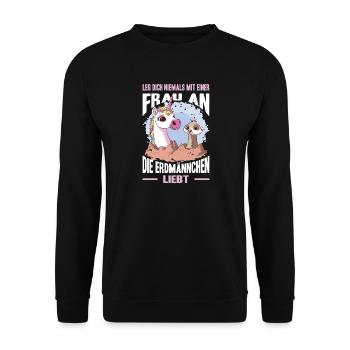 Funny Sayings Fun Outfits Irony Sarcasm - Unisex Sweatshirt - black - Front - Alina (178cm) & Michal (187cm)
