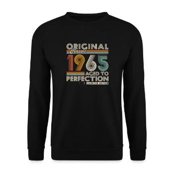 1965 Vintage Rétro Cadeau D'anniversaire - Sweat-shirt Unisexe - noir - Devant - Alina (178cm) & Michal (187cm)