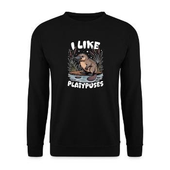 Esthétique amusante Kawaii Platypus - Sweat-shirt Unisexe - noir - Devant - Alina (178cm) & Michal (187cm)