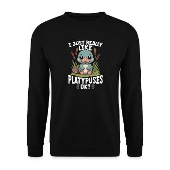 Esthétique amusante Kawaii Platypus - Sweat-shirt Unisexe - noir - Devant - Alina (178cm) & Michal (187cm)