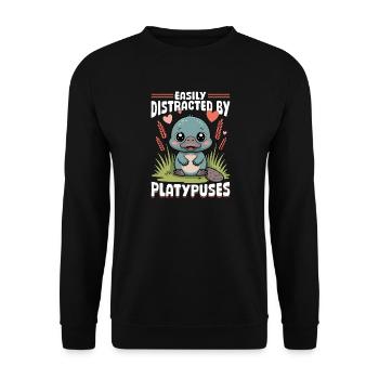 Esthétique amusante Kawaii Platypus - Sweat-shirt Unisexe - noir - Devant - Alina (178cm) & Michal (187cm)