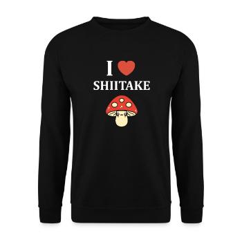 I love Shiitake - Unisex Sweatshirt - black - Front - Alina (178cm) & Michal (187cm)