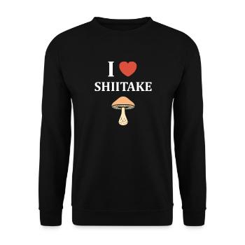 I Love Shiitake Heart Mushroom - Unisex Sweatshirt - black - Front - Alina (178cm) & Michal (187cm)