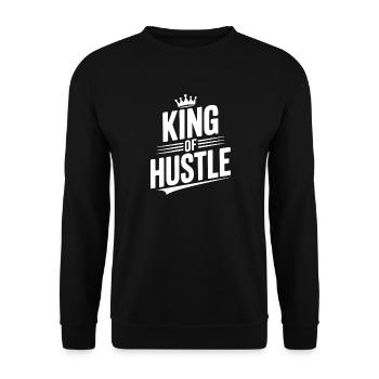 King of Hustle - Unisex Sweatshirt - black - Front - Alina (178cm) & Michal (187cm)