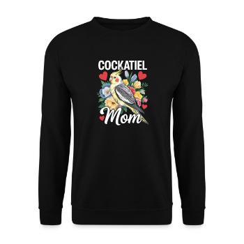 calopsitte maman oiseau fleurs coeur - Sweat-shirt Unisexe - noir - Devant - Alina (178cm) & Michal (187cm)