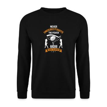 Never Underestimate Mom On The Golf Course - Unisex Pullover - Schwarz - Vorne - Alina (178cm) & Michal (187cm)
