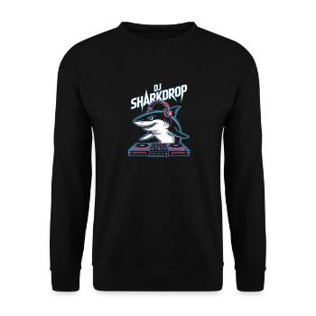 DJ SHARKDROP Shark DJ Booth Rave Vibes - Sweat-shirt Unisexe - noir - Devant - Alina (178cm) & Michal (187cm)