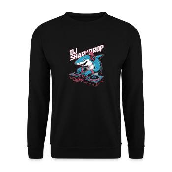 DJ Sharkdrop Hai DJ Turntable EDM Rave Club - Unisex Sweatshirt - black - Front - Alina (178cm) & Michal (187cm)