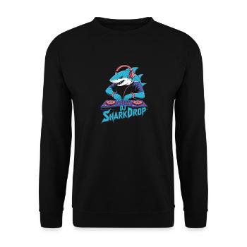 DJ SharkDrop Hai DJ EDM Rave Festival Bass - Unisex Sweatshirt - black - Front - Alina (178cm) & Michal (187cm)