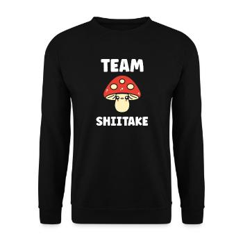 Team Shiitake Kawaii Mushroom - Unisex Sweatshirt - black - Front - Alina (178cm) & Michal (187cm)