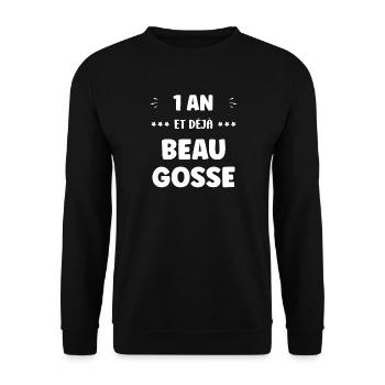 1 year already handsome - Unisex Sweatshirt - black - Front - Alina (178cm) & Michal (187cm)