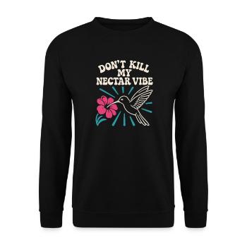 Funny Hummingbird Mem Tiny Bird Big Energy - Unisex Sweatshirt - black - Front - Alina (178cm) & Michal (187cm)