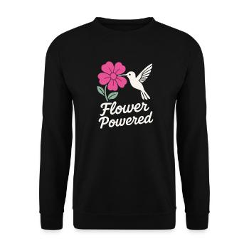 Funny Hummingbird Mem Tiny Bird Big Energy - Unisex Sweatshirt - black - Front - Alina (178cm) & Michal (187cm)