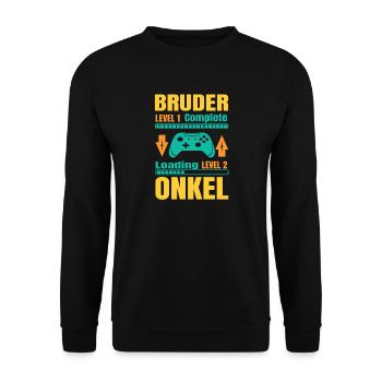 Ich Werde Onkel 2026 Laden Schwangerschaft Geburt - Unisex Pullover - Schwarz - Vorne - Alina (178cm) & Michal (187cm)