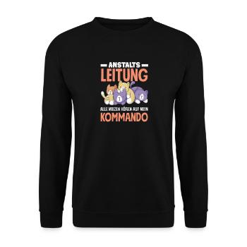 Anstaltsleitung Chef Leitung - Unisex Pullover - Schwarz - Vorne - Alina (178cm) & Michal (187cm)