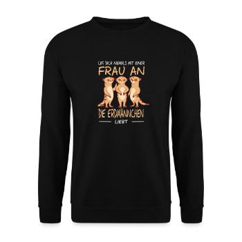 Funny Sayings Fun Outfits Irony Sarcasm - Unisex Sweatshirt - black - Front - Alina (178cm) & Michal (187cm)