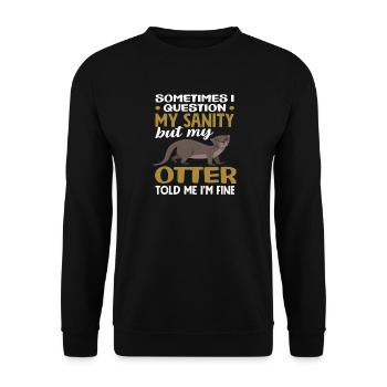 Sea Otter Sanity Tierliebhaber - Unisex Pullover - Schwarz - Vorne - Alina (178cm) & Michal (187cm)