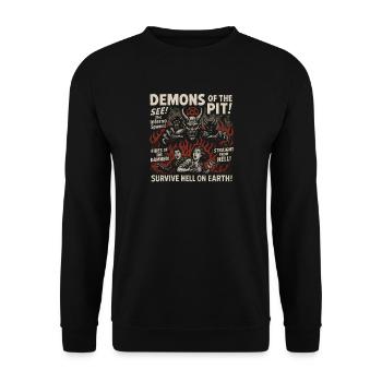 Demons of the Pit Movie Poster Vintage Halloween - Unisex Sweatshirt - black - Front - Alina (178cm) & Michal (187cm)