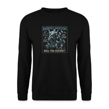Haunted Mansion Movie Poster Vintage Halloween - Unisex Sweatshirt - black - Front - Alina (178cm) & Michal (187cm)