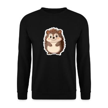 Hedgehog - Unisex Sweatshirt - black - Front - Alina (178cm) & Michal (187cm)